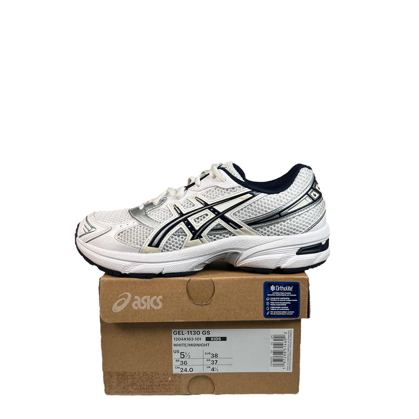 Asics Gel-1130 White Midnight (2024) Size 5.5 USED s22169