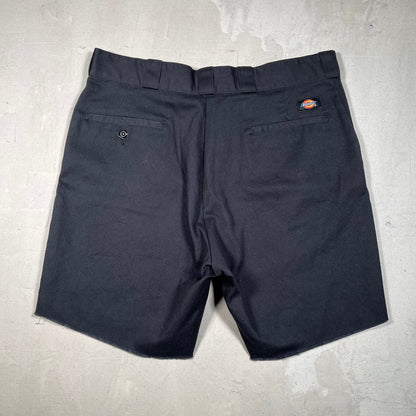Y2K Dickies Raw Hem Black Workwear Shorts Size 36 NEW v19097