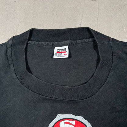 1993 Flintstones San Fran 49ers Black Tee Size XL USED v19260