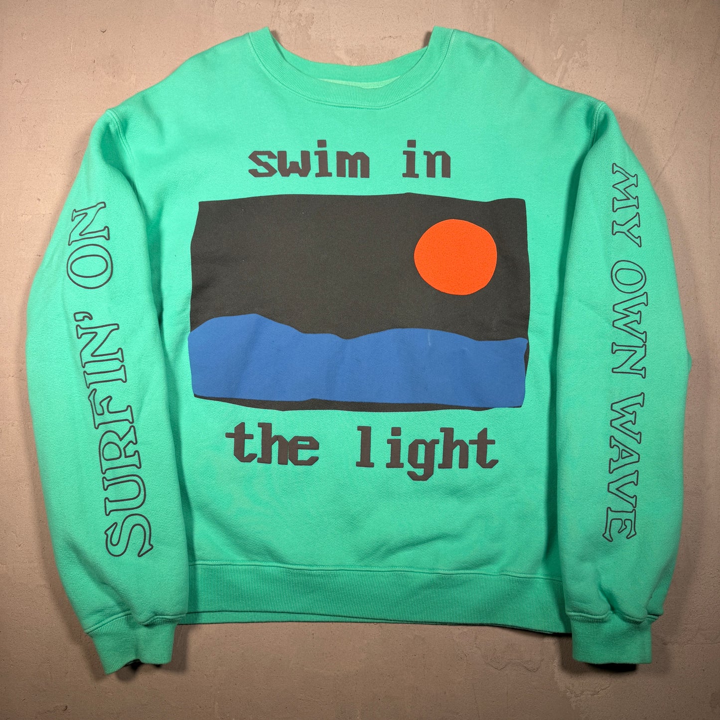 CPFM x Kid Cudi "Swim in the Light" Rolling Loud Miami Teal Crewneck Size Large x12444