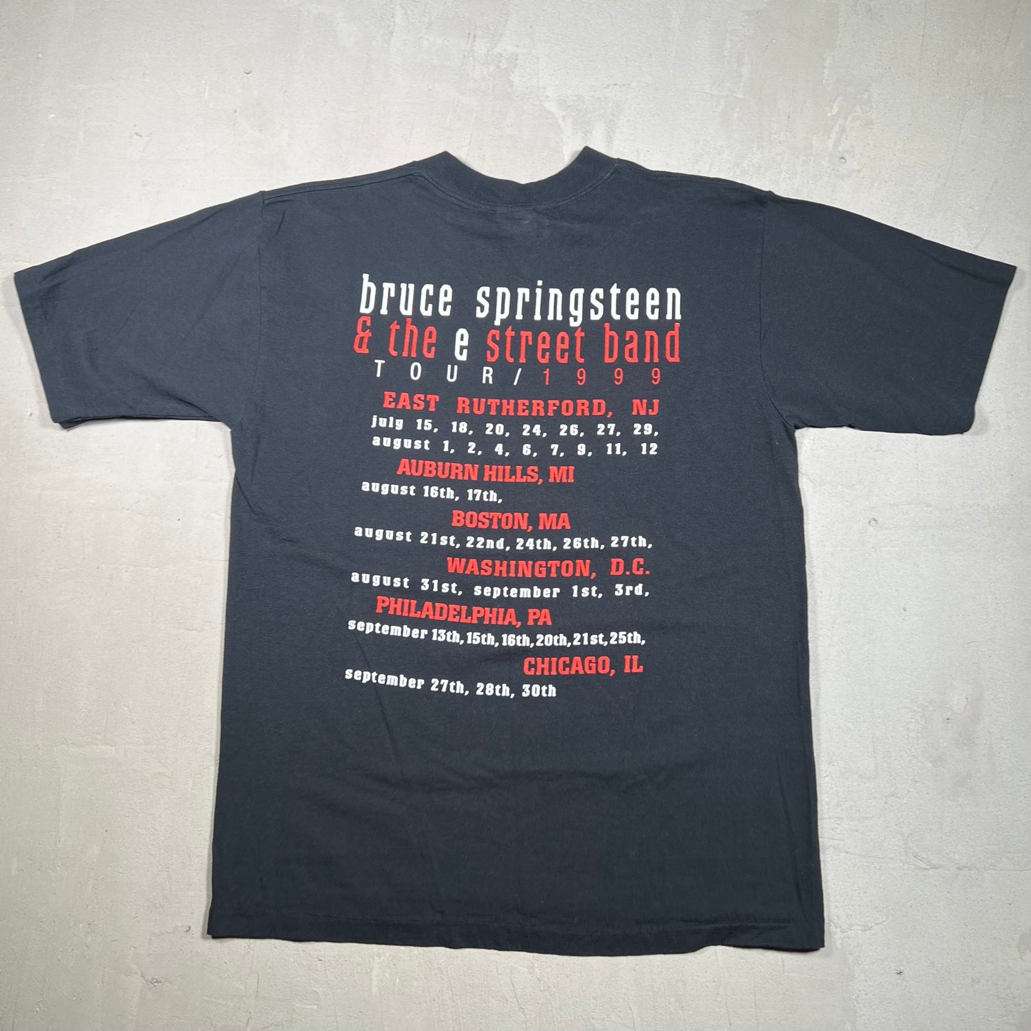 1999 Bruce Springsteen E Street Band Tour Black Tee Size Large USED v15430