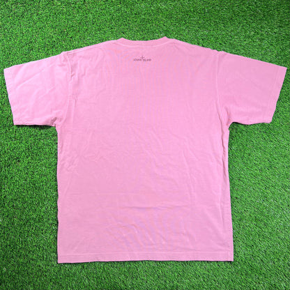Stone Island Pink Garment Dyed Tee Size Large USED x16249