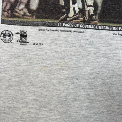 1996 Yankees Newsday Champs Grey Tee Size XL USED v16695