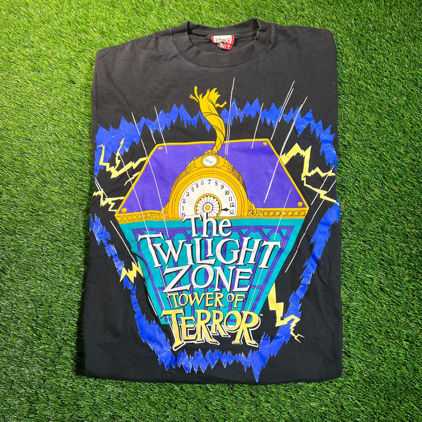 1990s Disney The Twilight Zone Tower of Terror Black Tee Size Large USED v18805