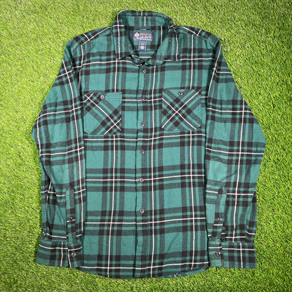 American Rag Green Flannel Button Up Shirt Size XL USED v17404