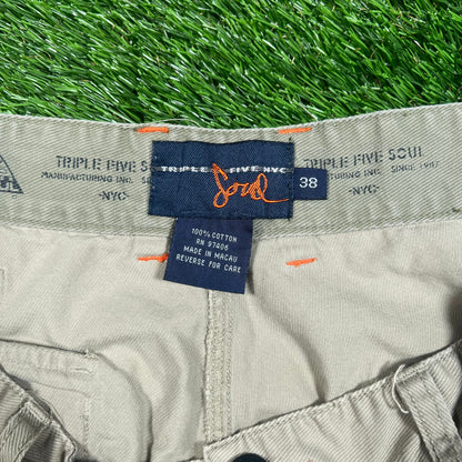 Y2K Triple Five Soul Tan Cargo Pants Size 38 USED v17905