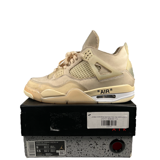 Jordan 4 Off White Sail Size 7.5m / 9w USED s15717