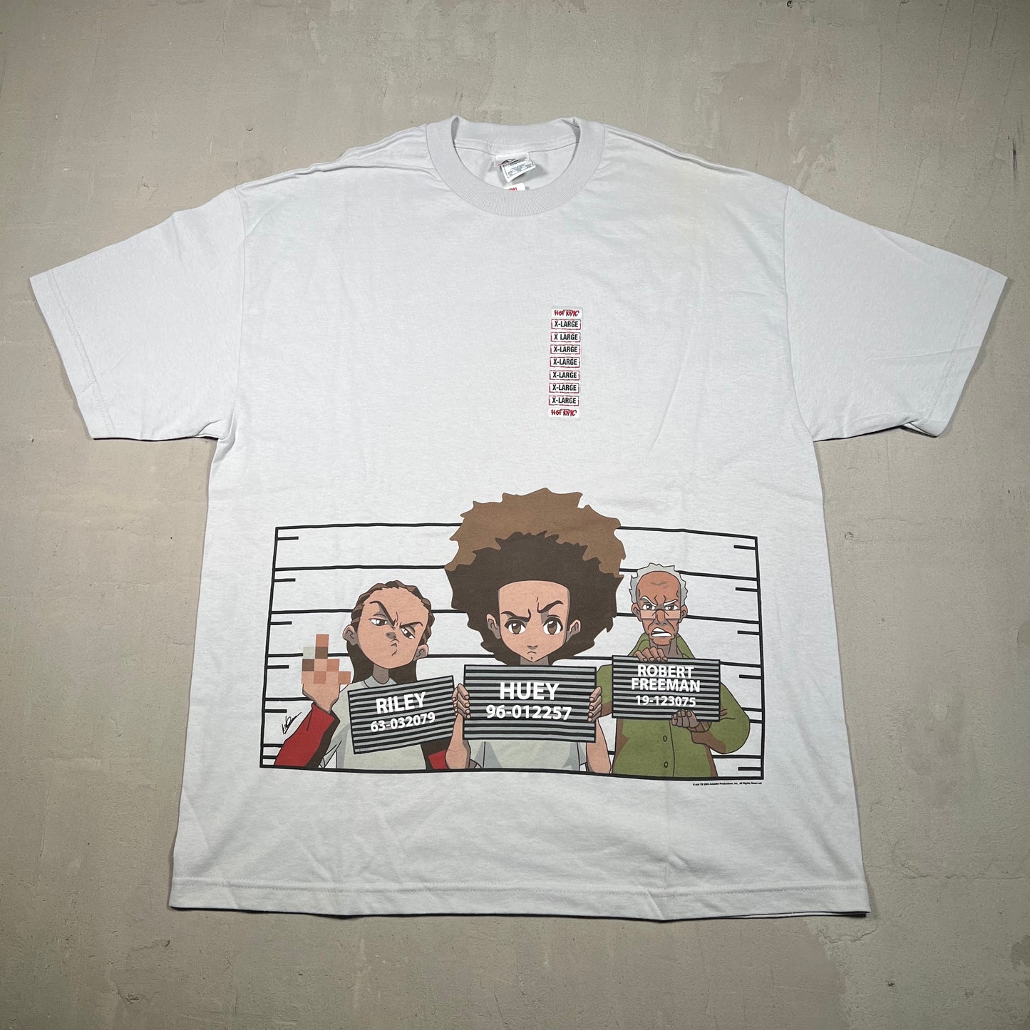 Y2K Boondocks Grey Cartoon Tee Size XL NEW v18296