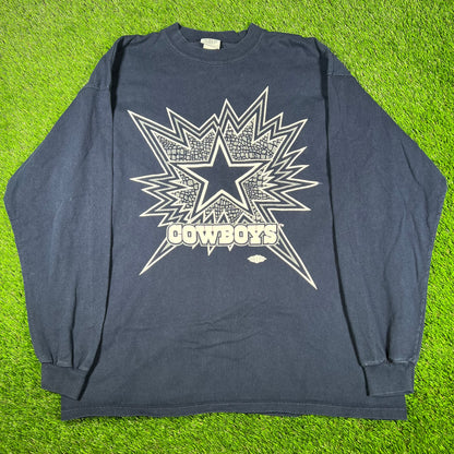 1990s Dallas Cowboys zbz Tag Navy Blue Longsleeve Size XL USED v16954