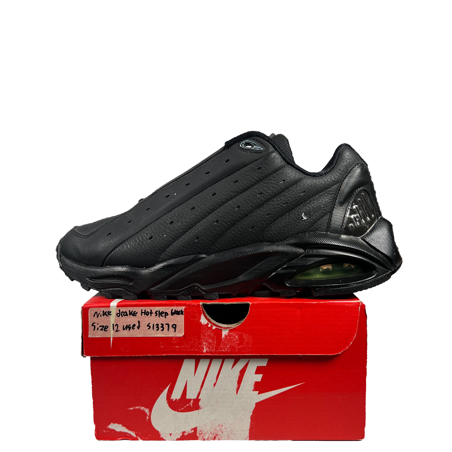 Nike Hot Step Air Terra Drake NOCTA Triple Black Size 12 USED s13379