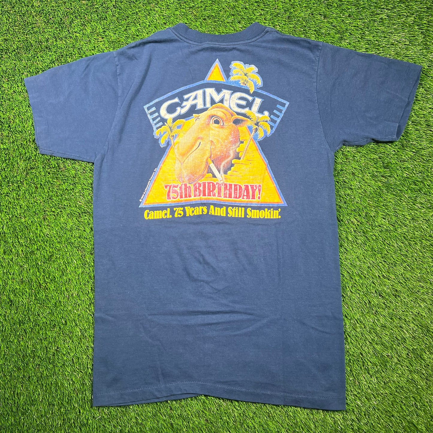 1988 Camel Joe Camel Navy Tee (Back Hit) Size Large USED v18640