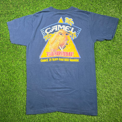 1988 Camel Joe Camel Navy Tee (Back Hit) Size Large USED v18640