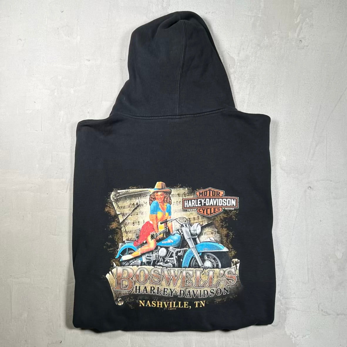 2011 Harley Davidson Nashville Black Full Zip Hoodie Size XL USED v20240
