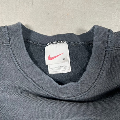 1990s Nike White Tag Black Crewneck Size XL USED v19075
