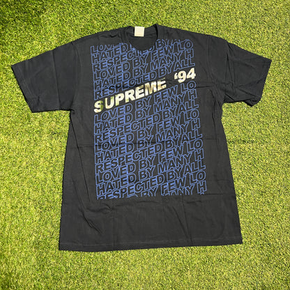 Supreme AOP Respected Navy Tee Size Medium NEW x13648