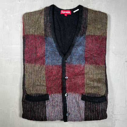 Supreme Brush Grid Cardigan Black (2022) Size Medium USED x18368