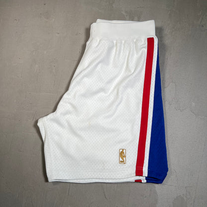 Philadelphia 76ers Mitchell & Ness White Shorts Size XL USED v19554
