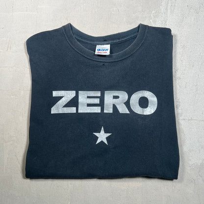 Y2K Smashing Pumpkins "Zero" Washed Black Tee Size Medium USED v19375