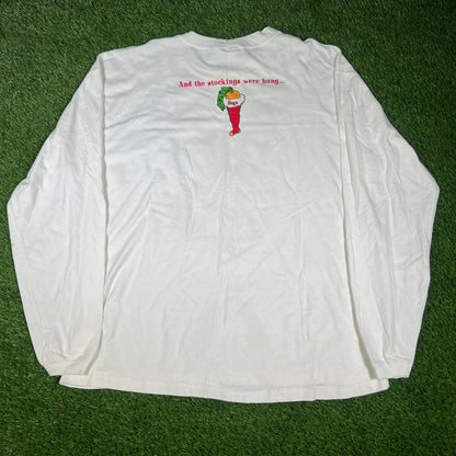 1997 Bugs Bunny Wearing Red Hat White Longsleeve Size XL USED v16557