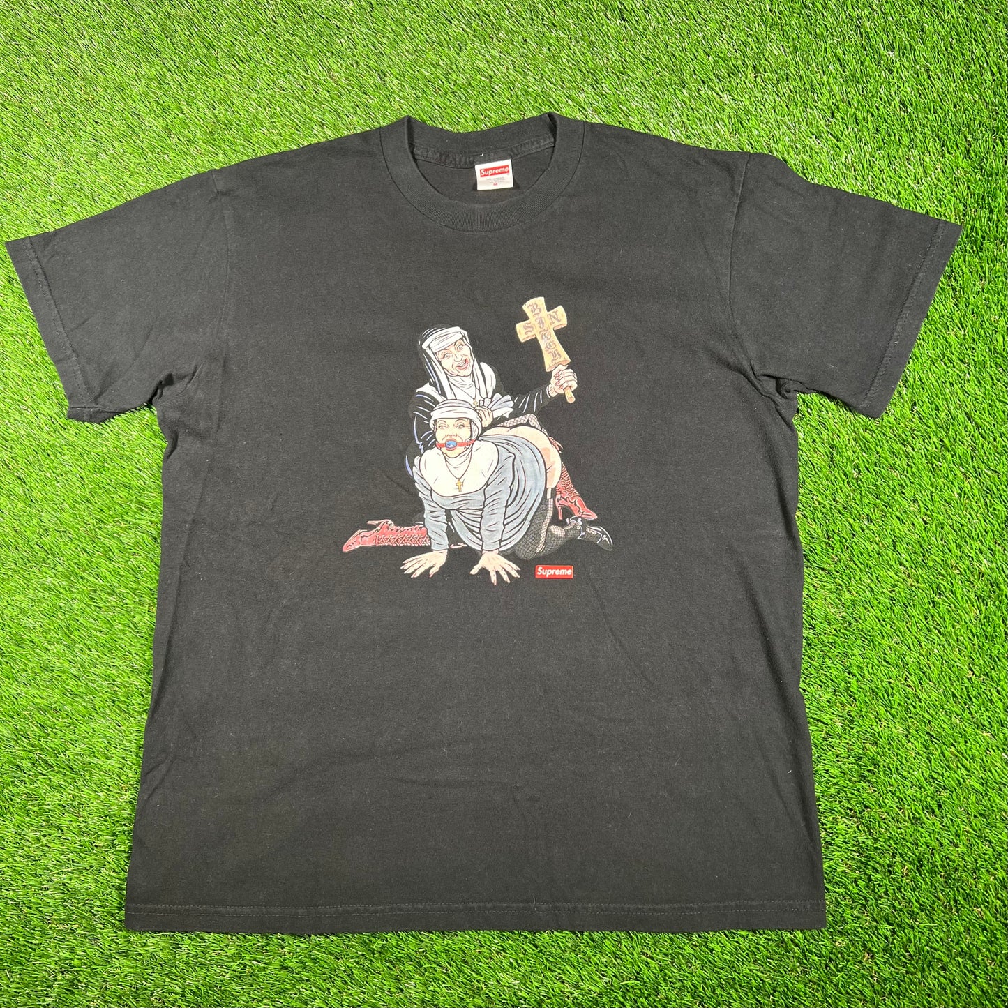 Supreme "Nuns" Black Tee (2022) Size Medium USED x15390