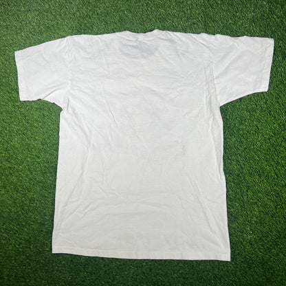1996 Taz "No Skill Required" White Cartoon Tee Size Large USED v17069