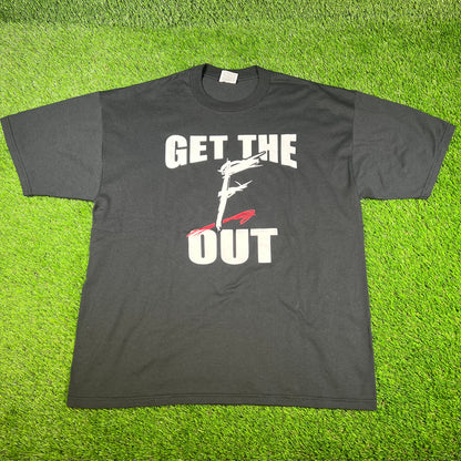 2002 WWE Get The F Out Black Tee Size XL USED v16696