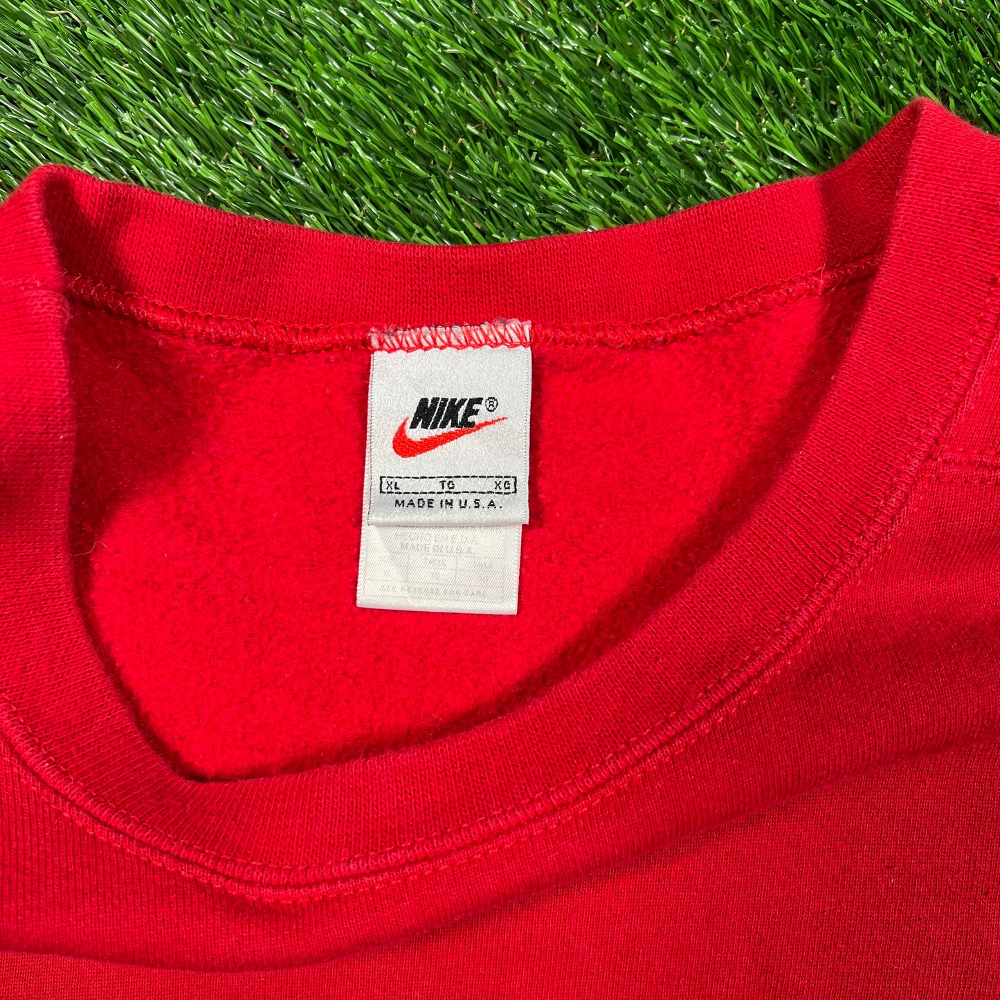 1990s Nike Red/Red Crewneck Size XL USED v18719