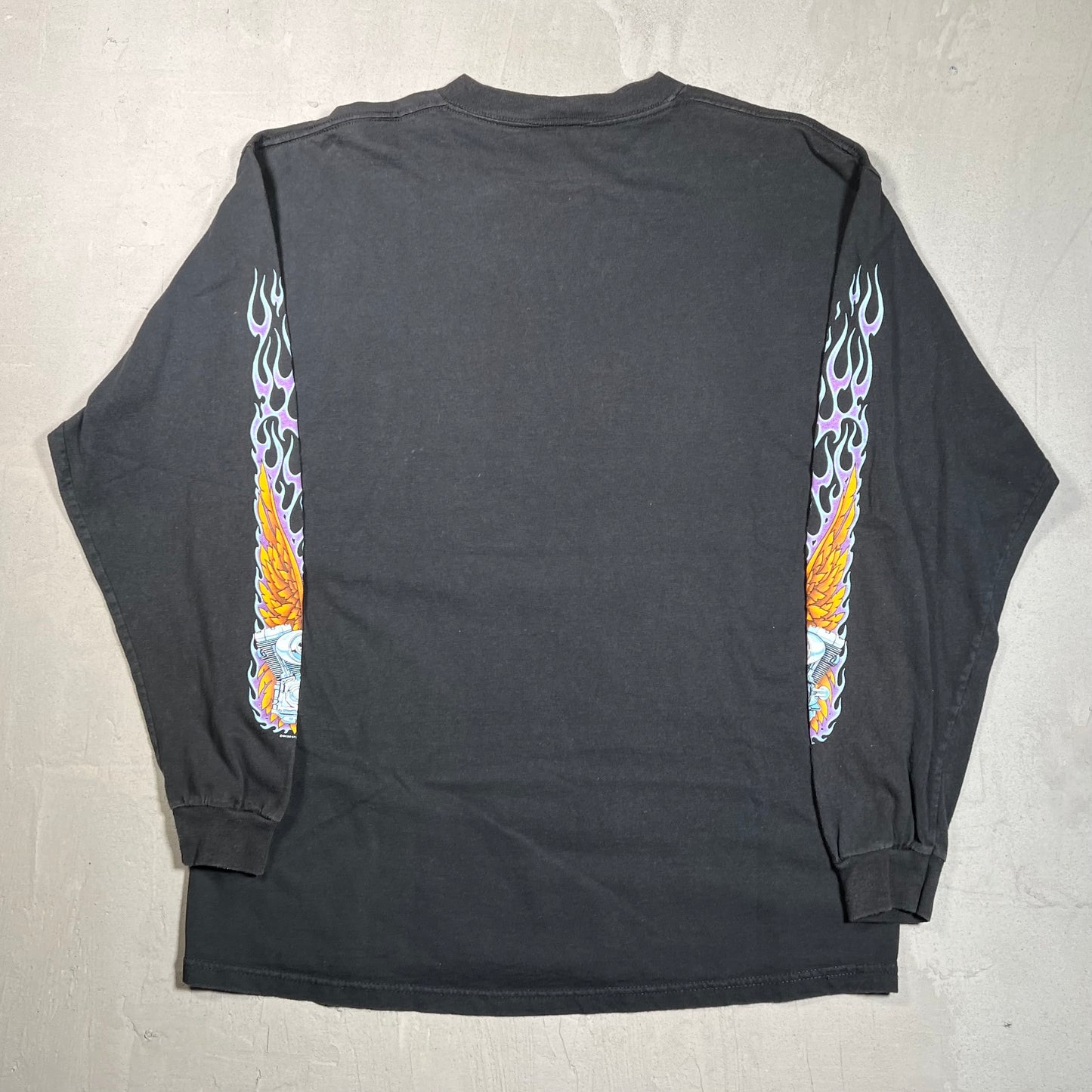 2002 Good Sport Wings Motorcycle Black Longsleeve Size Large USED v19450