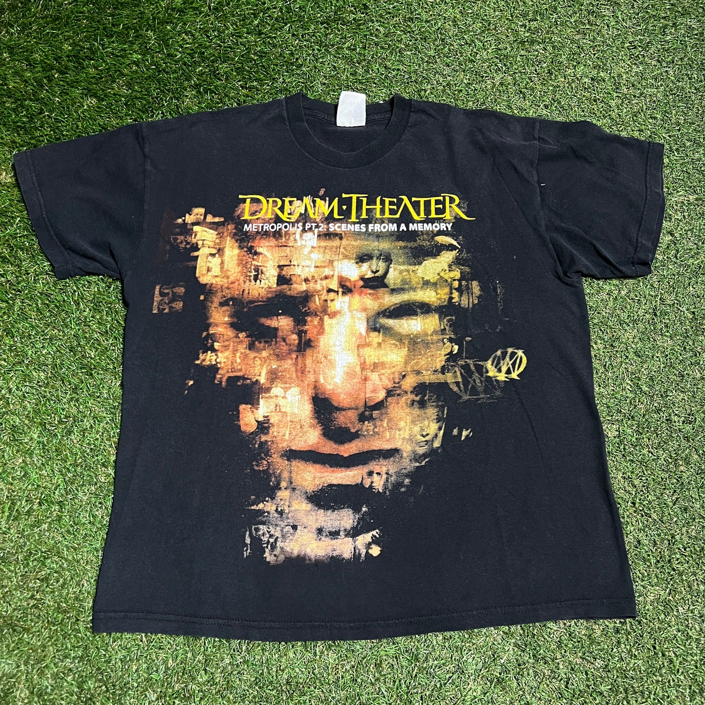 Y2K Dreamtheater Double Sided Black Tee Size Large USED v16101
