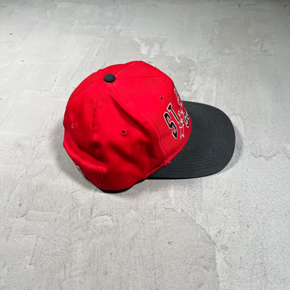 1990s St John's Red/Black Snapback Hat USED v20282