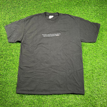 Y2K Apple Motion Graphics Black Promo Tee Size Large USED v18328