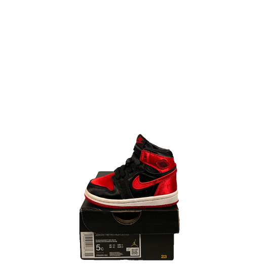 Jordan 1 High Satin Bred (2023) Size 5c USED s22585
