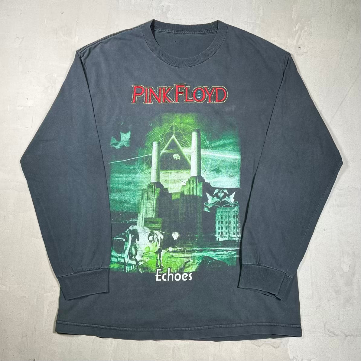 1990s Pink Floyd Echoes Black Longsleeve Size XL USED v20177