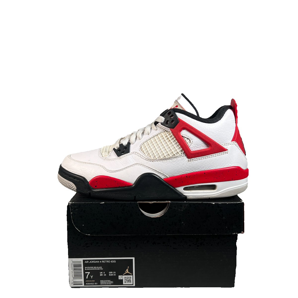 Jordan 4 Red Cement (2023) Size 7y USED s22590