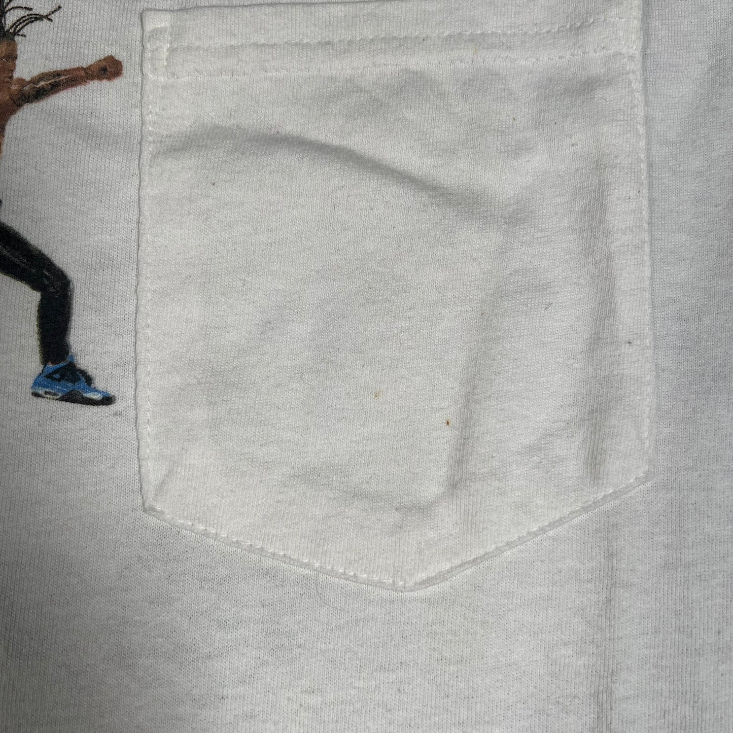 2018 Travis Scott Virgil Abloh Action Figure White Pocket Tee Size Large USED x14588
