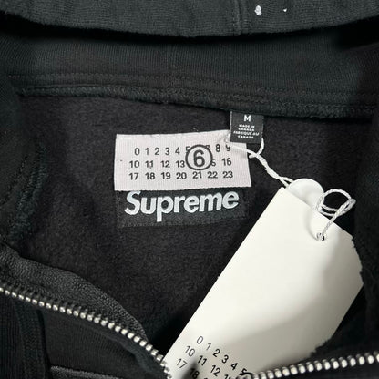 Supreme MM6 Box Logo Black Zip Up Hoodie Size Medium NEW x18912