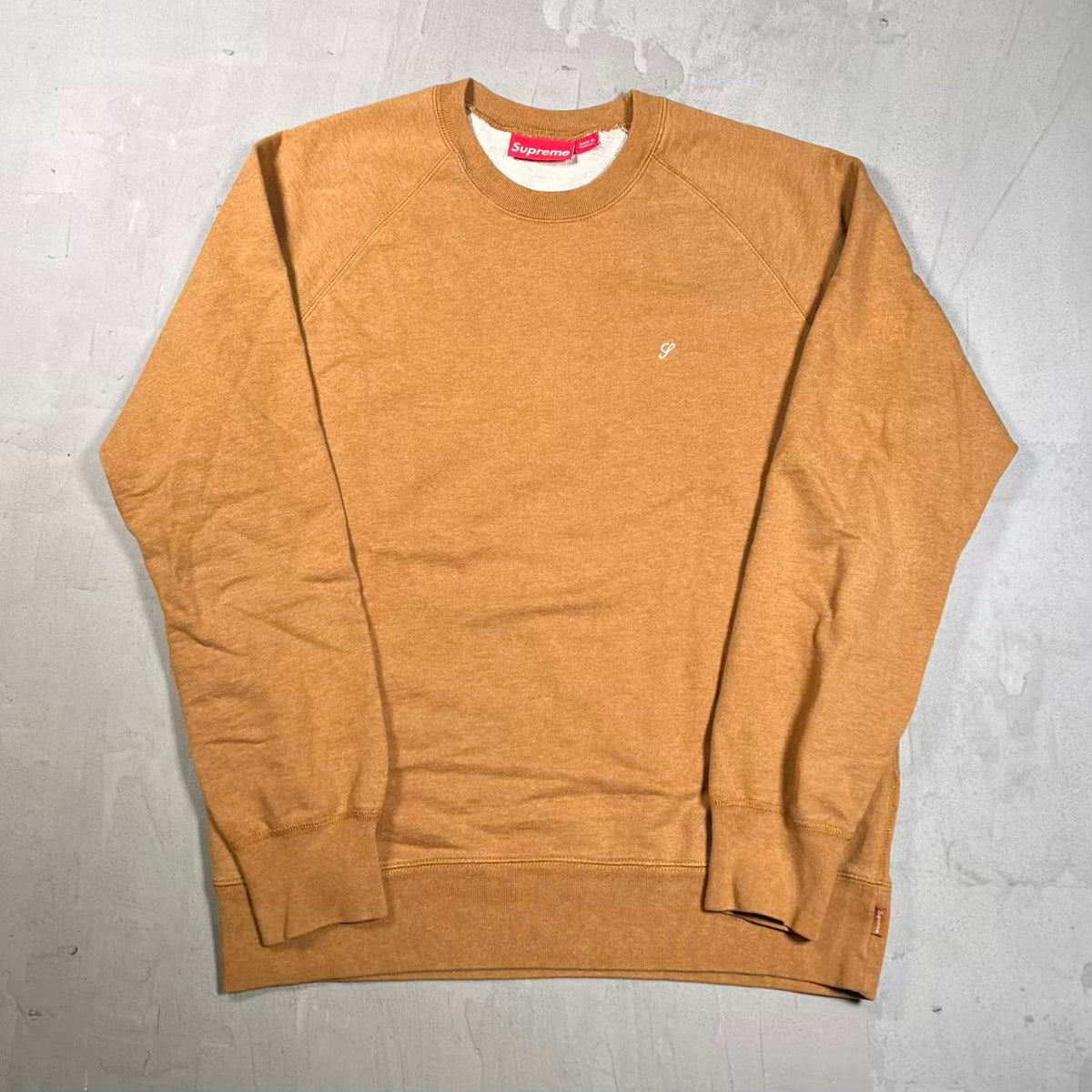 Supreme Heathered Crewneck Heather Gold (2013) Size Medium USED x18876