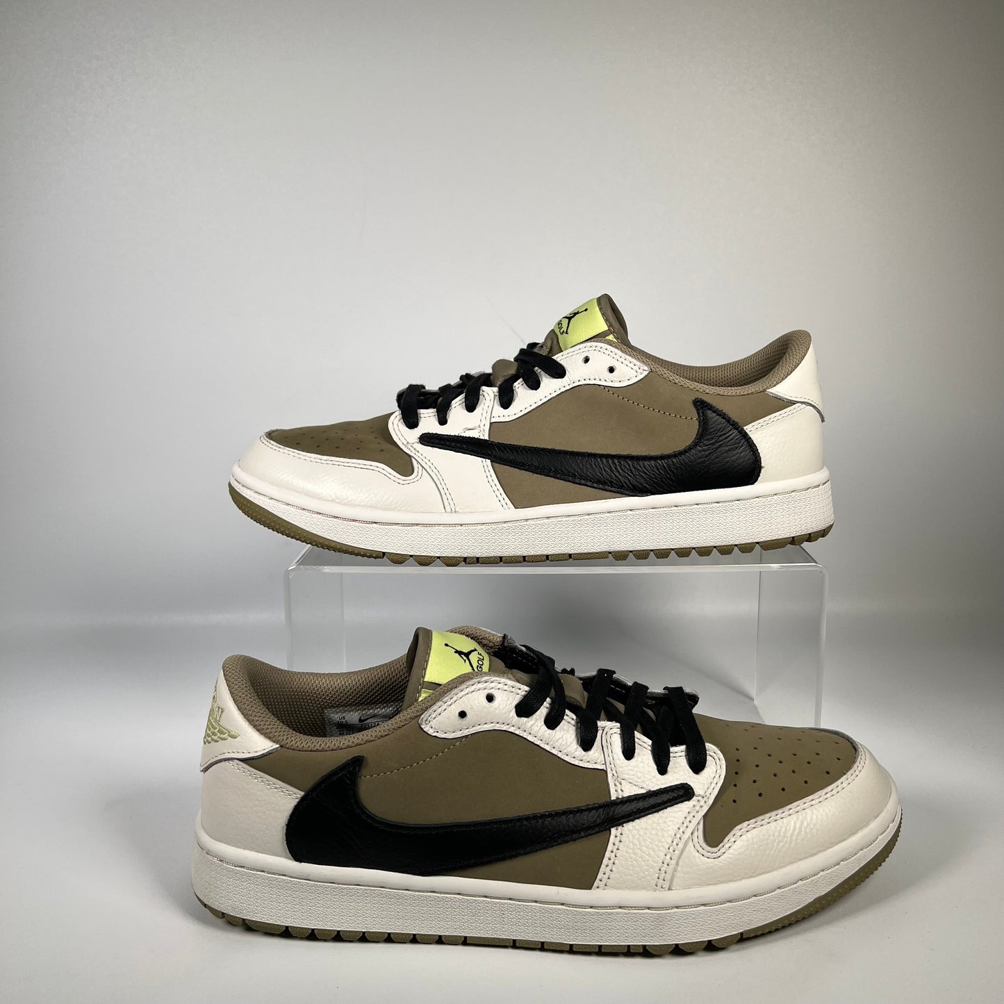 Jordan 1 Low Golf Travis Scott Neutral Olive (2023) Size 10.5 USED s17917