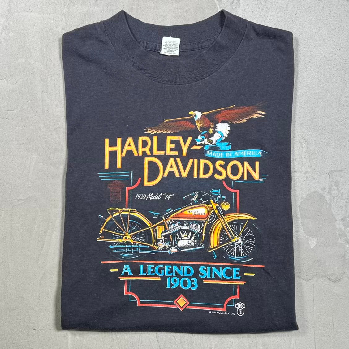 1987 Harley Davidson A Legend Milwaukee Plant Tour Black Tee Size Large USED v20227