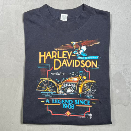 1987 Harley Davidson A Legend Milwaukee Plant Tour Black Tee Size Large USED v20227