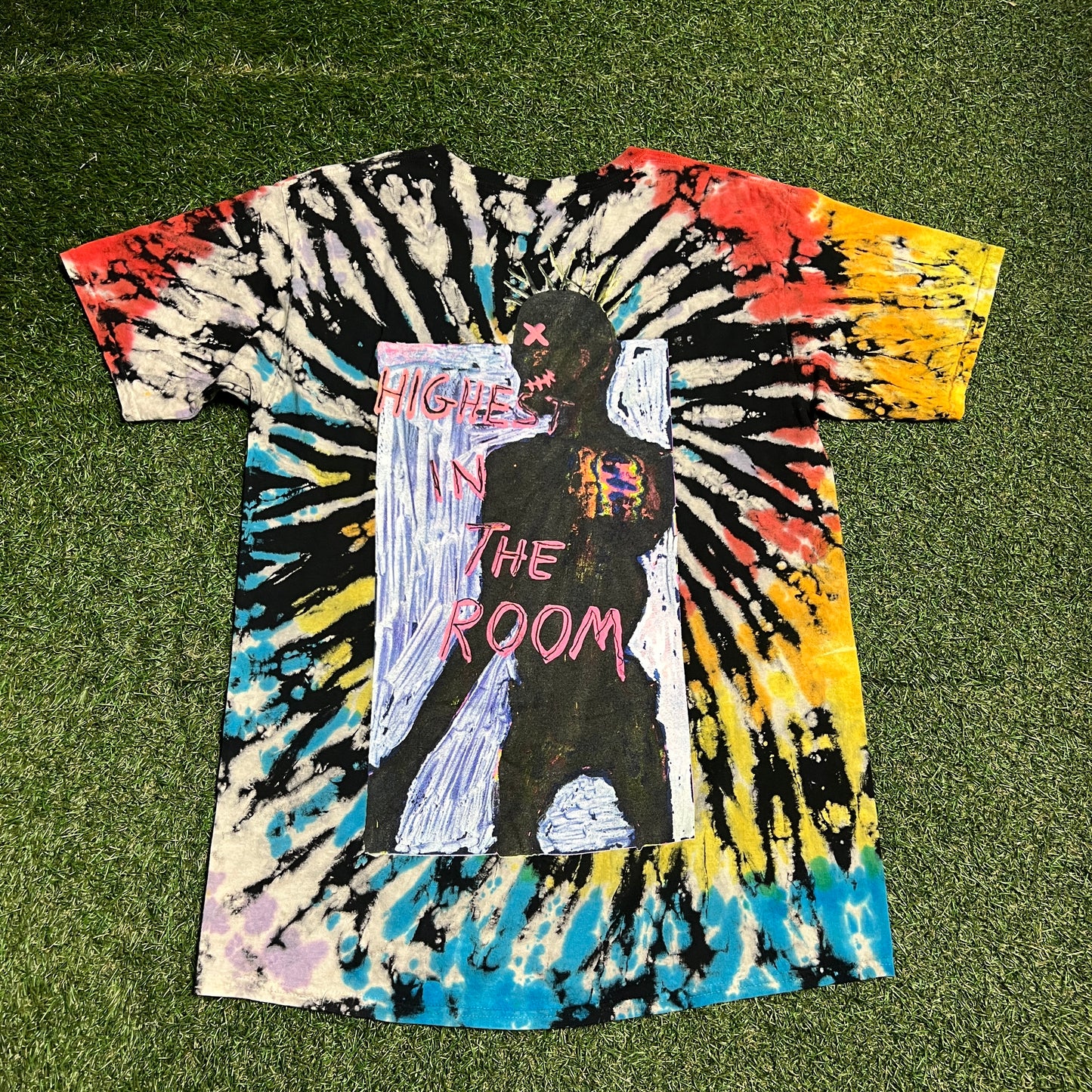 Travis Scott Highest in The Room Tie Dye Tee Size Large USED x13345