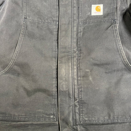 1990s Carhartt Arctic Work Wear Diamond System NYC District Washed Black Jacket Size XL USED v18209