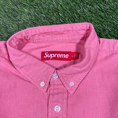Supreme Pink Small Box Logo Denim Shirt (2025) Size Large NEW x15825