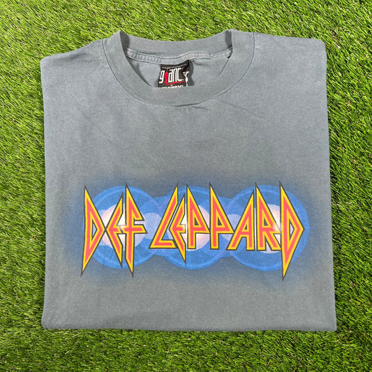 1999 Def Leppard Blue Euphoria Tour Tee Size Large USED v17254