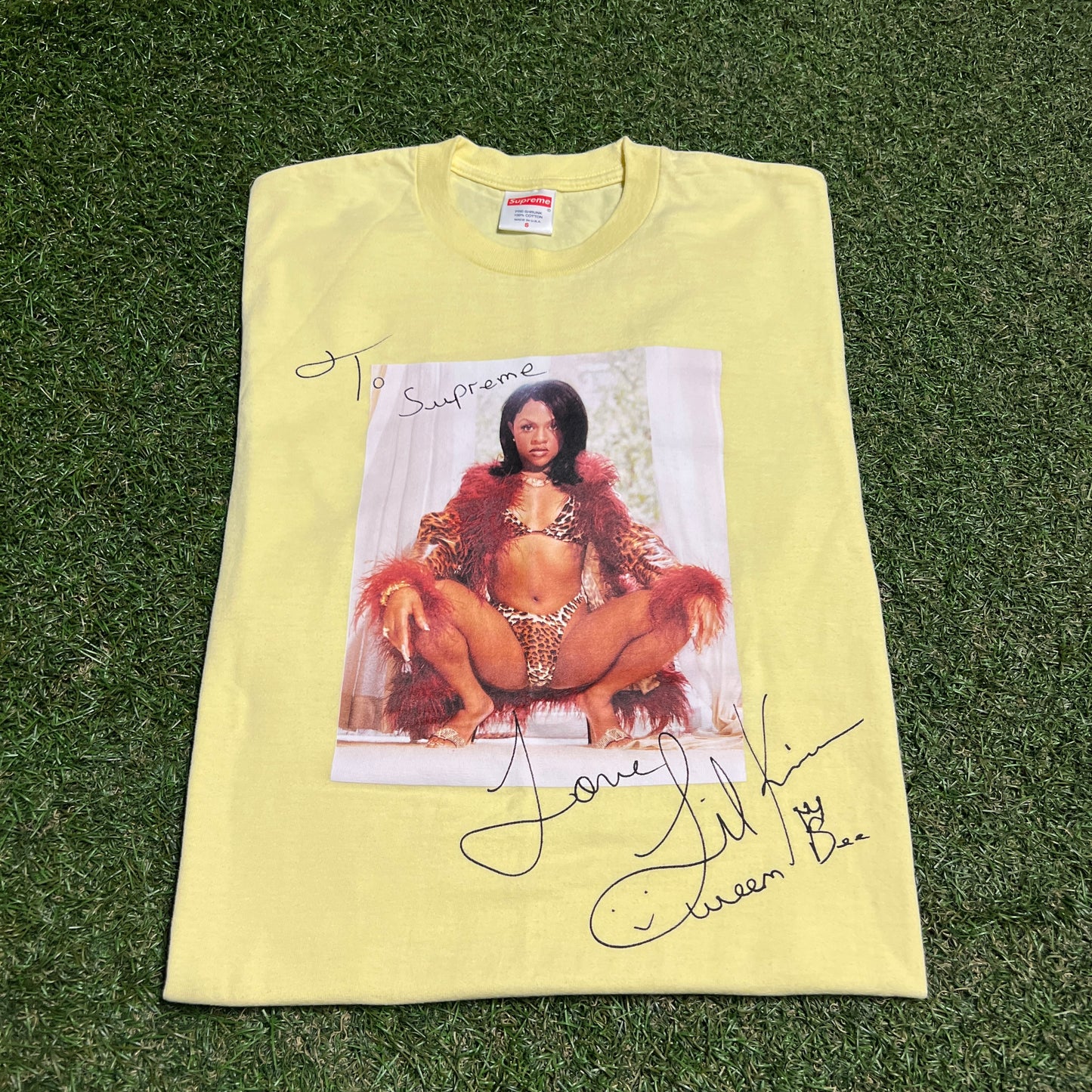 Supreme Lil' Kim Yellow Portrait Tee Size Small USED x14086