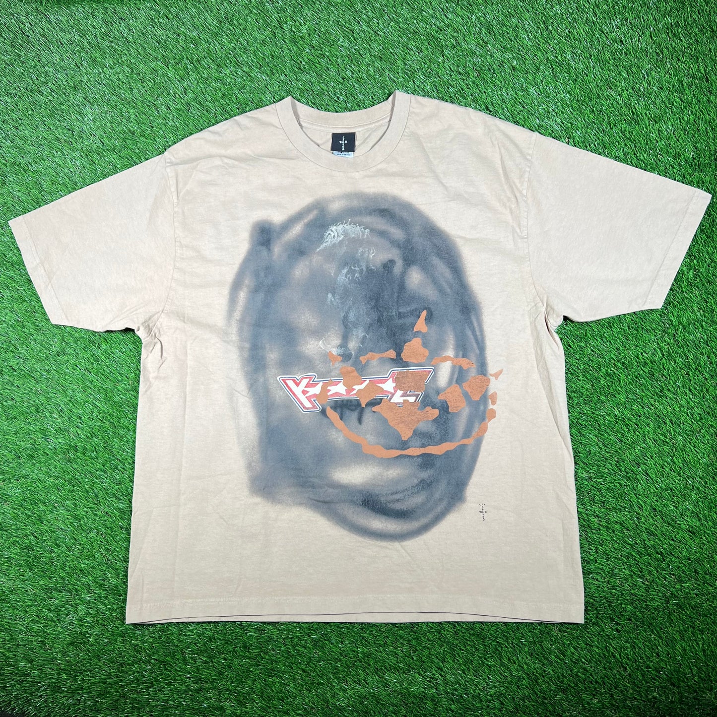 Travis Scott Cactus Jack Sprayed Brown Tee Size XXL USED x15424