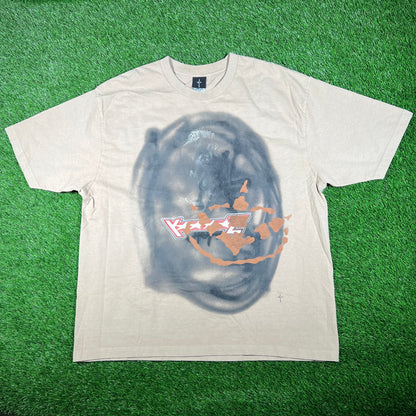 Travis Scott Cactus Jack Sprayed Brown Tee Size XXL USED x15424