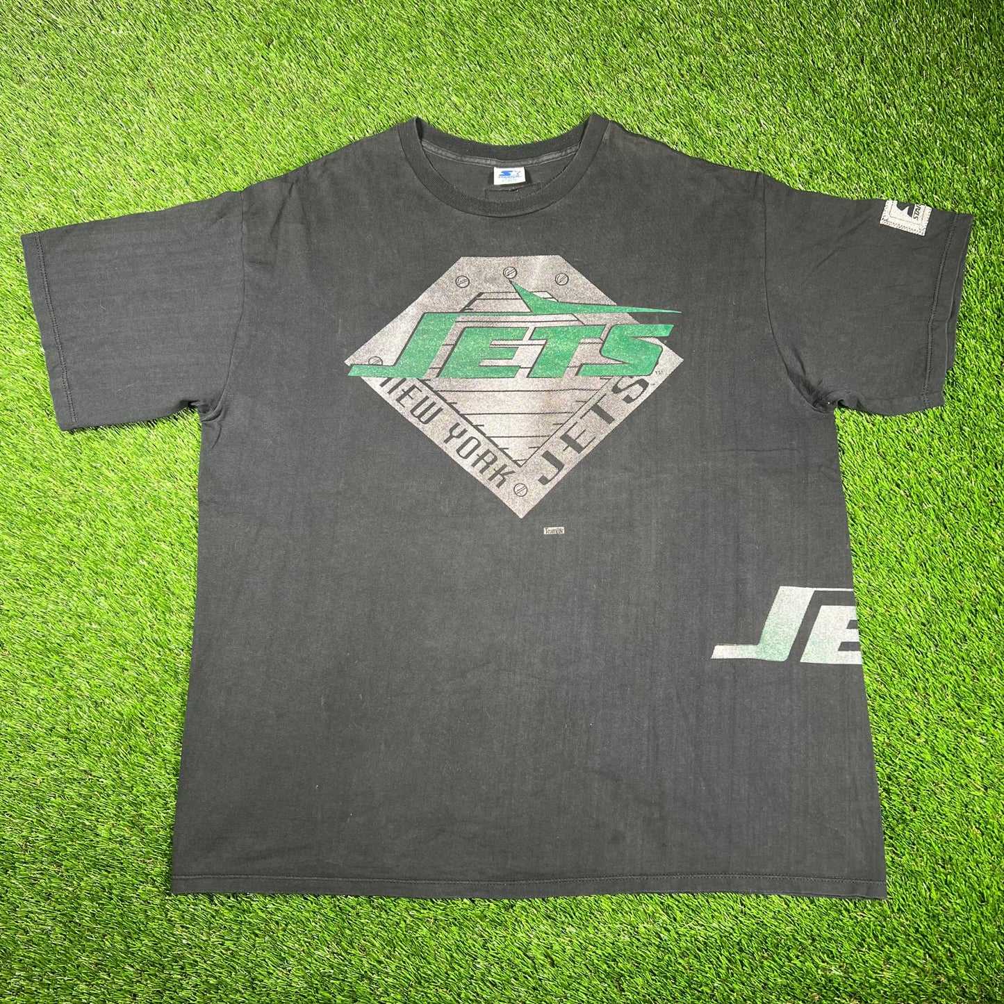 1990s New York Jets Starter Black Tee Size XL USED v17384