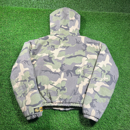Vale Va-1 Green Woodland Camo Puffy Jacket Size Medium NEW x16334
