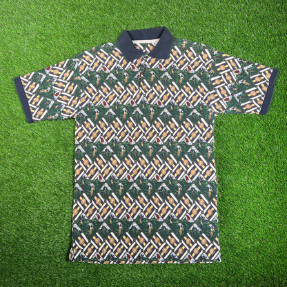 1990s Golfing AOP Polo Shirt Size Large USED v17819